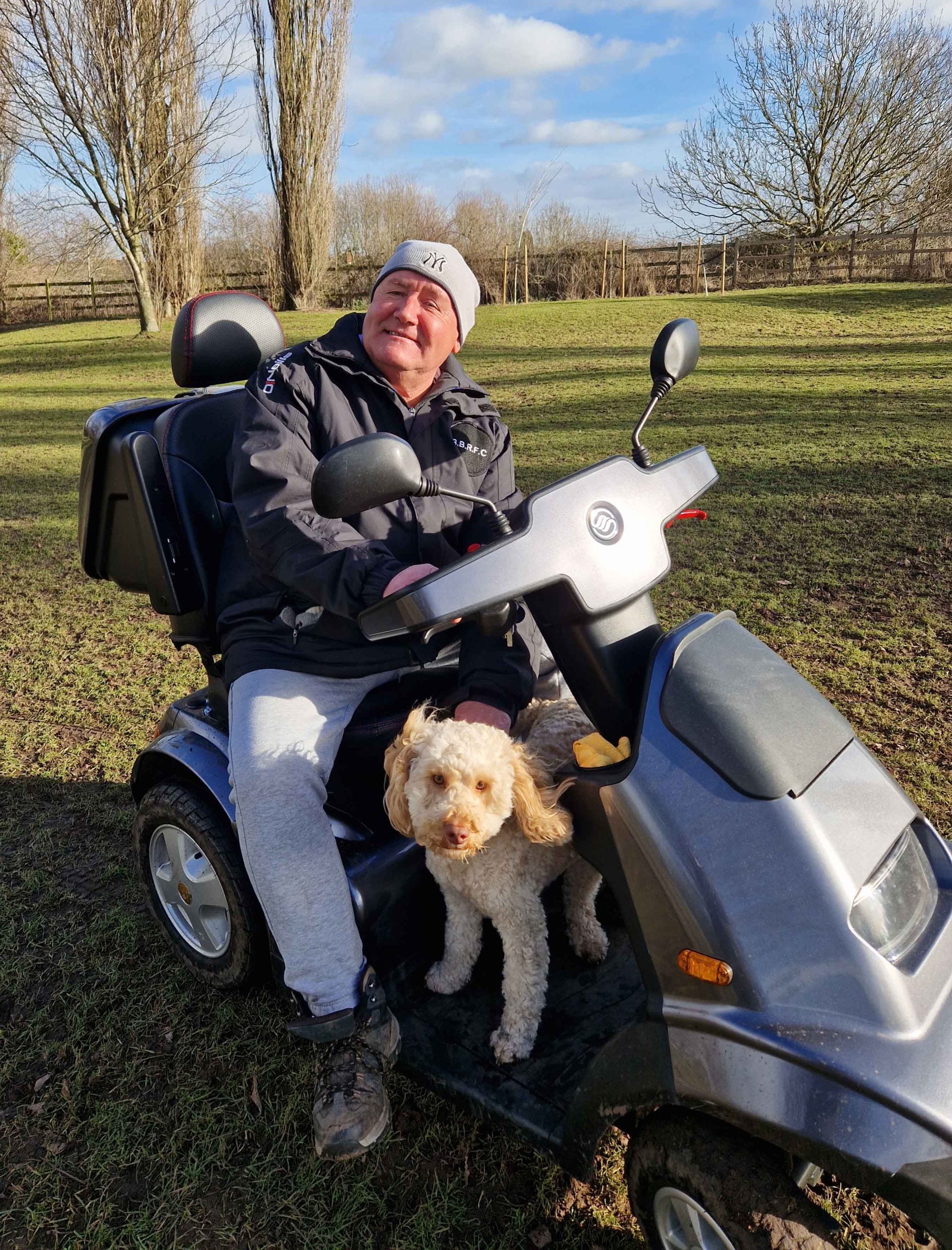 Walkies with wheels for dog loving Bernie TGA Mobility